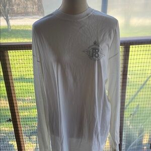 White Long Sleeve Five finger death punch Tee with Logo